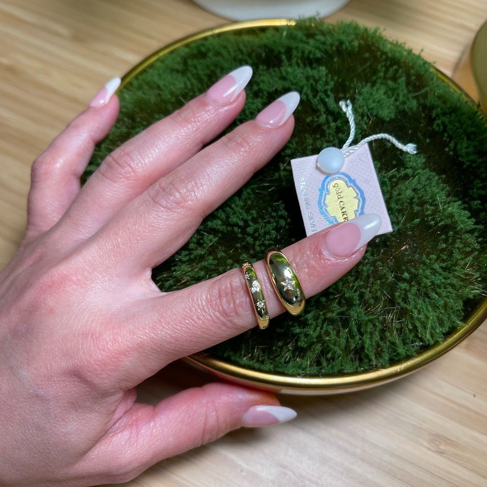 Stackable Rings 7 Gold Plated Sterling Silver - image 5